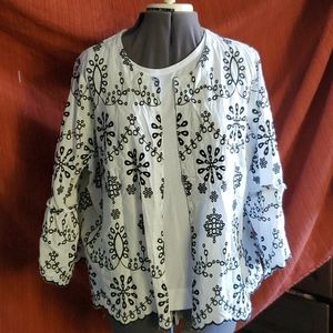 Lane Bryant Cotton Embroidered Topper